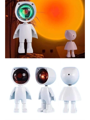 Astronot Işık Projektörü Gökkuşağı Projeksiyon Gece Lambası Hediyelik