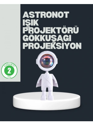 Astronot Tasarımlı Gün Batımı Efektli Şarjlı LED Lamba