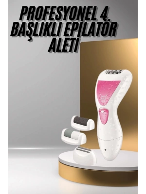 Ayak Törpü Başlıklı Epilatör Aleti 4 Başlıklı Taşınabilir Şarjlı Epilasyon Cihazı