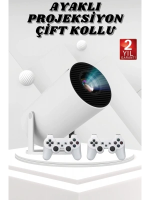 Ayaklı Oyun Projeksiyonu Çift Kollu Taşınabilir Sinema Projektörü