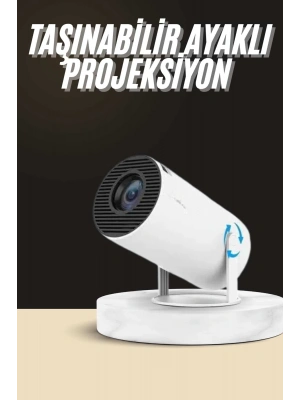 Ayaklı Projeksiyon Taşınabilir Mini Projektör Sinema Projektörü Android