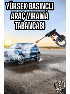 Bahçe ve Araba Yıkama Tabancası Su Basınçlı Hazneli Bataryalı Oto Yıkama