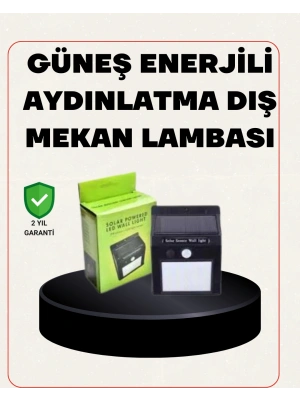 Bahçe ve Veranda İçin Güneş Paneli ile Otomatik Şarj Olan LED Duvar Lambası