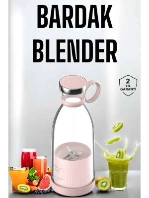 Bardak Blender Smoothie Meyve Sıkacağı Şarjlı Cam Taşınabilir