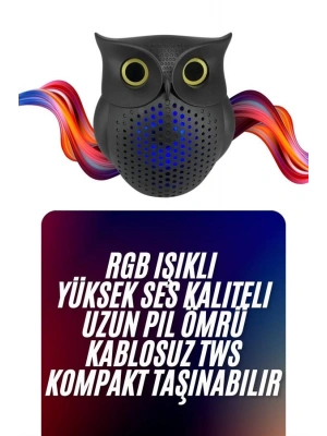 Baykuş Tasarımlı Mini Bluetooth Speaker Yüksek Ses Kaliteli Taşınabilir