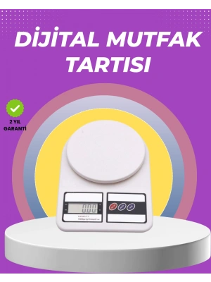Beyaz Plastik Dijital Mutfak Tartısı – 24x16.8x1.5cm