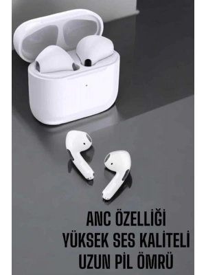 Beyaz Yeni Nesil Pro Bluetooth Kulaklık Yüksek Ses Kaliteli ANC Özelliği