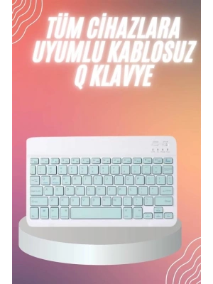 Bluetooh Wıreless Keyboard Siyah Q Klavye İOS Ipad Android Windows Uyumlu