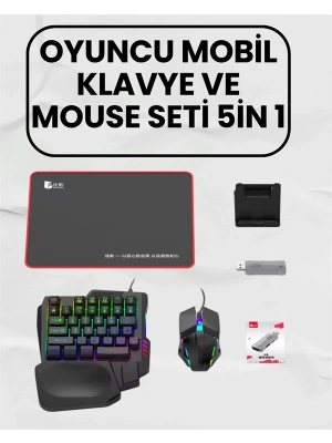 Bluetooth 5.3 Bağlantılı Mobil Oyun Dönüştürücü Set – Klavye + Mouse + Adaptör
