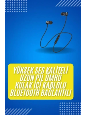 Bluetooth Bağlantılı Kablolu Mıknatıslı Sport Kulaklık