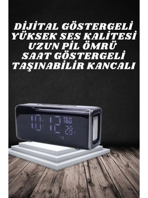 Bluetooth Hoparlör Speaker Saat Göstergeli Uzun Pil Ömrü Taşınabilir