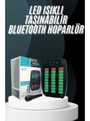 Bluetooth Hoparlör Taşınabilir Şarjlı Işıklı Büyük Boy Yüksek Ses Kaliteli
