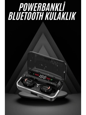 Bluetooth Kulaklık Dijital Şarj Göstergeli Powerbankli Bass Özellikli Kablosuz Kulakiçi 5.1 Mikrofonlu