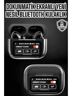 Bluetooth Kulaklık Kablosuz Ekranlı ANC/ENC Destekli Dokunmatik