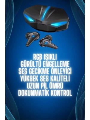 Bluetooth Kulaklık Oyuncu Kulaklığı RGB Işıklı Oyunlarda Düşük Gecikme