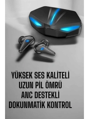 Bluetooth Oyuncu Kulaklığı Led Işıklı Kablosuz ANC Özelliği