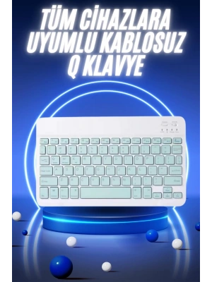 Bluetooth Şarj Edilebilir Mini Q Klavye Kablosuz Taşınabilir