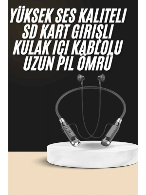Boyun Bantlı SD Kart Girişli Yüksek Perfomanslı Bluetooth Kulaklık