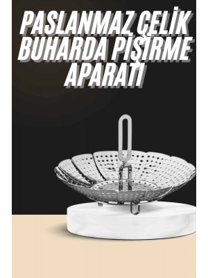 Buharda Pişirme Haşlama Aparatı Açılır Kapanır Paslanmaz Çelik Sebze Haşlama