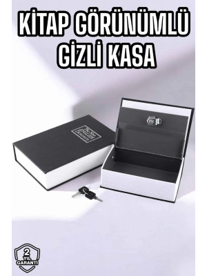 Büyük Boy Anahtarlı Kitap Görünümlü Gizli Kasa Çelik Kasa Altın Kasası
