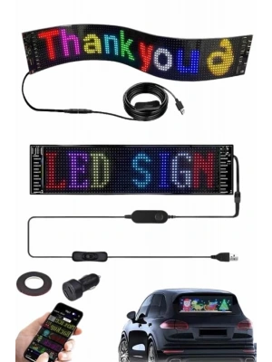 Cama Yapışan En Büyük Boy 16X96 Telefon Kontrollü Led Ekran Digital Araba Yazısı