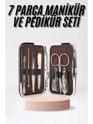 Çantalı 7 Parça Manikür Pedikür Seti Tırnak Makası Cımbız Törpü