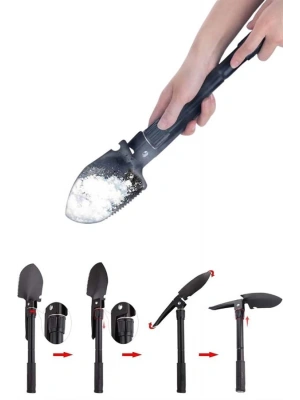 Çelik Katlanır Fonksiyonel Kamp Kazma Kürek Ve Kesme Aleti Seti Küçük Kazma Kürek Seti