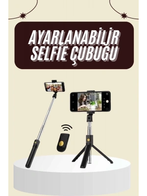 Cep Telefonu Tripod Standı Manyetik Selfie Sopa Bluetooth Uzaktan Kumandalı