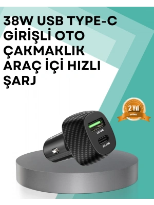 Çift Cihaz Destekli 38W Güçlü Çakmaklık Araç Şarj Cihazı