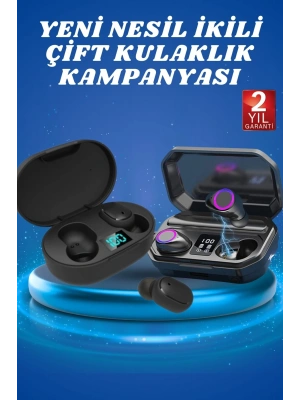Çift Kulaklık Kampanyası Dokunmatik Kontrol Kulak İçi Yüksek Ses Kaliteli Mikrofonlu