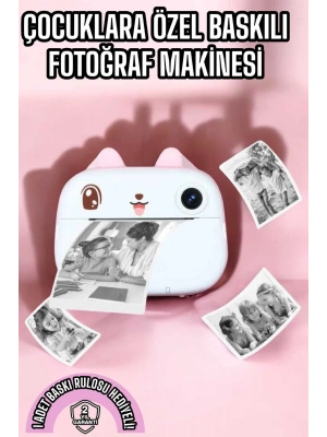 Çocuk Fotoğraf Makinesi Dijital HD Video Rulo Kağıt Baskılı Yazıcı