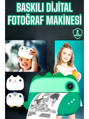 Çocuklar İçin Özel Fotoğraf Makinesi Printer Kamera Taşınabilir HD