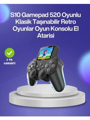 Çocuklar ve Yetişkinler İçin Uygun 500 Oyunlu Taşınabilir Mini Retro El Konsolu,