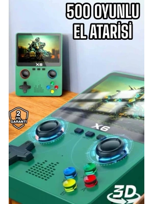 Çocuklara Özel 666 Oyunlu X6 Atari Video İzleme ve Müzik Dinleme