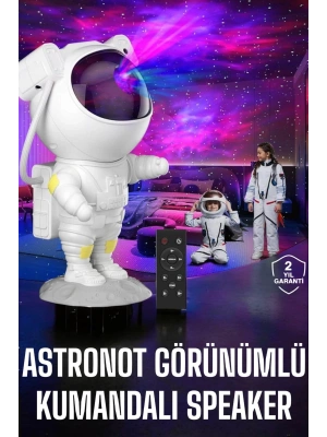 Çocuklara Özel Projeksiyon Astronot Lamba Speaker Sevimli