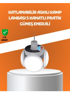 Çok Amaçlı Katlanabilir Güneş Enerjili Kamp Lambası – Masa Üstü ve Asılabilir Kullanım