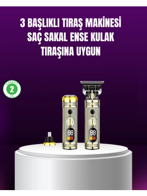 Çok Fonksiyonlu Saç ve Sakal Düzeltici Set – USB Şarjlı