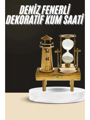 Dekoratif Kum Saati Deniz Feneri Retro Masa Hediyeli Eşya