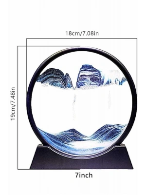 Dekoratif Kum Sulu Kum Saati Yuvarlak Şık Kum Tablosu Kum Saati Şeklinde Kum Tablo