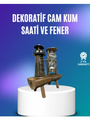 Deniz Feneri Şeklinde El Yapımı Kum Saati – Ev ve Ofis İçin Zarif Süs