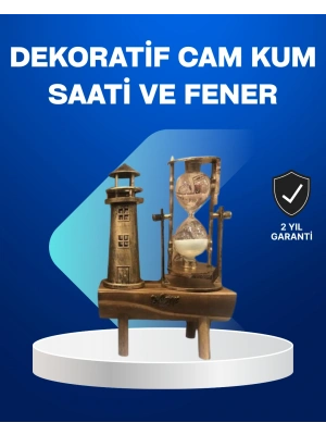 Deniz Feneri Tasarımlı Ahşap Kum Saati – Retro Masa Aksesuarı