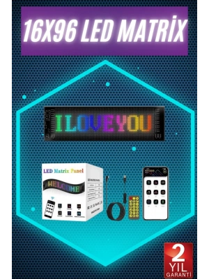 Digital Araba Yazısı Ekran Matrix En Büyük Boy 16X96 Matrix LED Panel