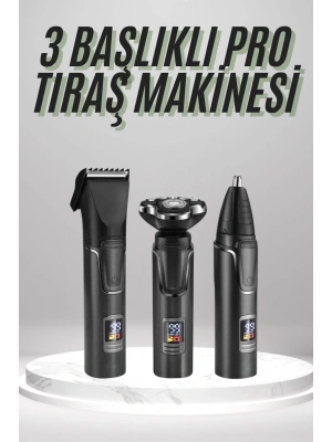 Dijital Göstergeli 3 Başlıklı Tıraş Makinesi Islak Kuru Lazer Öncesi Günlük