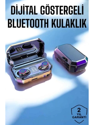 Dijital Göstergeli Bluetooth Bağlantılı Kulaklık Dokunmatik Kontrol