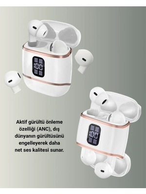 Dijital Göstergeli Bluetooth Kulakiçi Kulaklık – 4’lü Paket, Gürültü Engellemeli