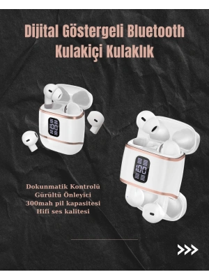 Dijital Göstergeli Bluetooth Kulakiçi Kulaklık – 4’lü Paket, Gürültü Engellemeli