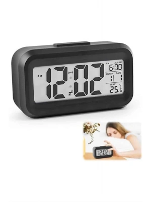 Dijital Işıklı Alarmlı Çalışma Masası Ekran Pilli Çalar Saat