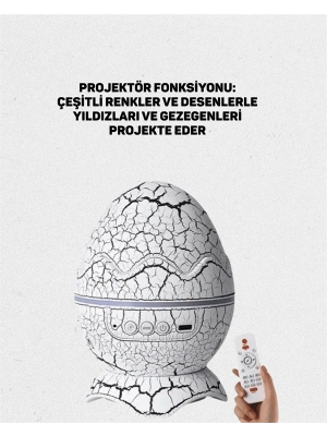 Dinozor Yumurtası Tasarımlı Projektörlü Gece Lambası