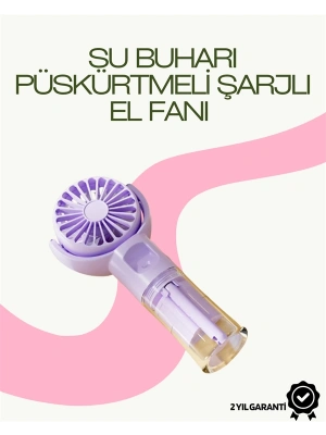 Dönen Su Sisli El Fanı – 4 Kademeli Rüzgar, Şeffaf Su Haznesi, Sessiz Çalışma