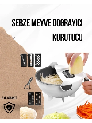 Döner Mekanizmalı Rende Bıçaklı Sebze Dilimleyici Seti
